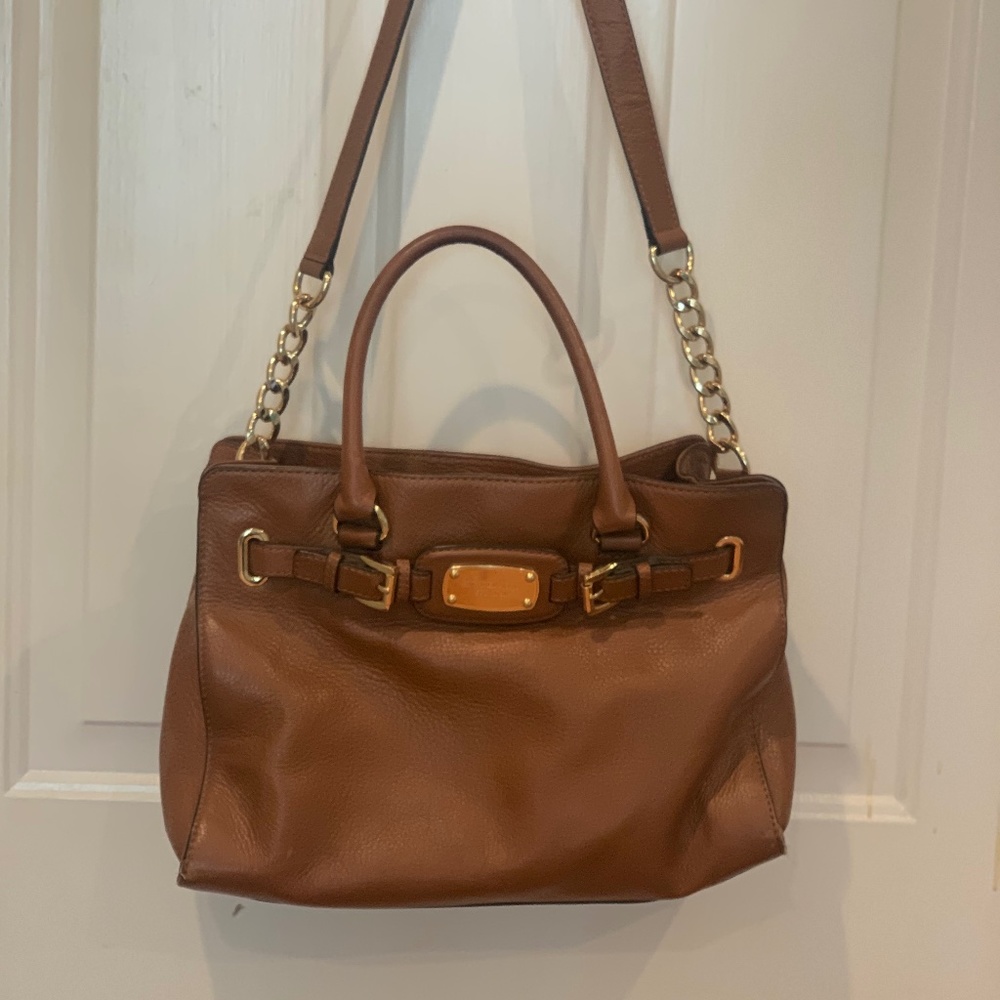 Michael Kors Brown Leather Hamilton Bag